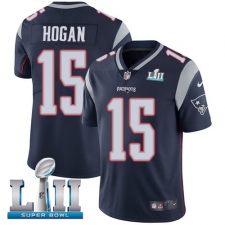 Youth Nike New England Patriots #15 Chris Hogan Navy Blue Team Color Vapor Untouchable Limited Player Super Bowl LII NFL Jersey