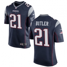 Men's Nike New England Patriots #21 Malcolm Butler Game Navy Blue Team Color NFL Jersey