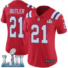 Women's Nike New England Patriots #21 Malcolm Butler Red Alternate Vapor Untouchable Limited Player Super Bowl LII NFL Jersey
