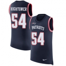 Men's Nike New England Patriots #54 Dont'a Hightower Limited Navy Blue Rush Player Name & Number Tank Top NFL Jersey