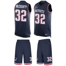 Men's Nike New England Patriots #32 Devin McCourty Limited Navy Blue Tank Top Suit NFL Jersey