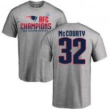 Nike New England Patriots #32 Devin McCourty Heather Gray 2017 AFC Champions V-Neck T-Shirt