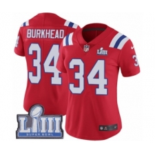 Women's Nike New England Patriots #34 Rex Burkhead Red Alternate Vapor Untouchable Limited Player Super Bowl LIII Bound NFL Jersey