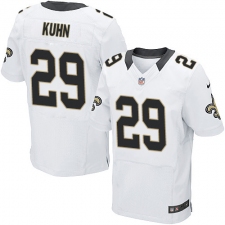 Men's Nike New Orleans Saints #29 John Kuhn White Vapor Untouchable Elite Player NFL Jersey