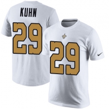 Nike New Orleans Saints #29 John Kuhn White Rush Pride Name & Number T-Shirt