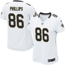 Women's Nike New Orleans Saints #86 John Phillips Game White NFL Jersey