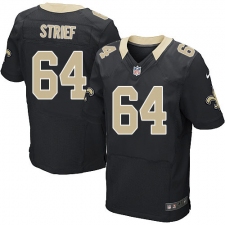 Men's Nike New Orleans Saints #64 Zach Strief Black Team Color Vapor Untouchable Elite Player NFL Jersey