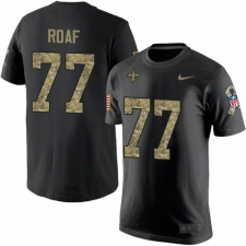 Nike New Orleans Saints #77 Willie Roaf Black Camo Salute to Service T-Shirt