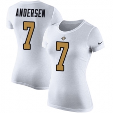 Women's Nike New Orleans Saints #7 Morten Andersen White Rush Pride Name & Number T-Shirt