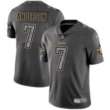 Youth Nike New Orleans Saints #7 Morten Andersen Gray Static Vapor Untouchable Limited NFL Jersey