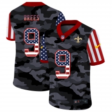 Men's New Orleans Saints #9 Drew Brees Camo Flag Nike Limited Jersey