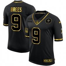 Men's New Orleans Saints #9 Drew Brees Olive Gold Nike 2020 Salute To Service Limited Jersey