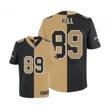 Men's Nike New Orleans Saints #89 Josh Hill Elite Black/White Split Fashion NFL Jersey