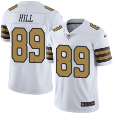 Men's Nike New Orleans Saints #89 Josh Hill Limited White Rush Vapor Untouchable NFL Jersey
