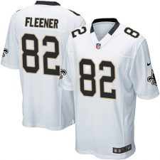 Men's Nike New Orleans Saints #82 Coby Fleener Game White NFL Jersey
