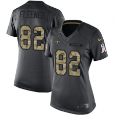 Women's Nike New Orleans Saints #82 Coby Fleener Limited Black 2016 Salute to Service NFL Jersey