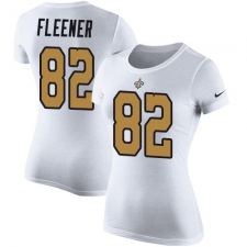 Women's Nike New Orleans Saints #82 Coby Fleener White Rush Pride Name & Number T-Shirt
