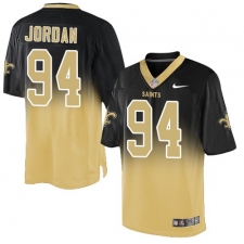 Men's Nike New Orleans Saints #94 Cameron Jordan Elite Black/Gold Fadeaway NFL Jersey