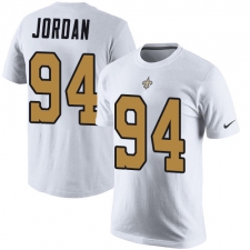 Nike New Orleans Saints #94 Cameron Jordan White Rush Pride Name & Number T-Shirt