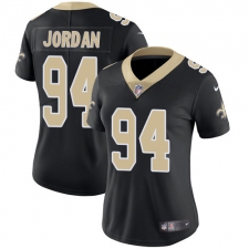 Women's Nike New Orleans Saints #94 Cameron Jordan Black Team Color Vapor Untouchable Limited Player NFL Jersey