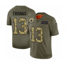 Men's New Orleans Saints #13 Michael Thomas 2019 Olive Camo Salute to Service Limited Jersey