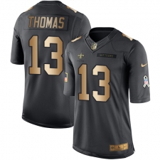 Youth Nike New Orleans Saints #13 Michael Thomas Limited Black/Gold Salute to Service NFL Jersey