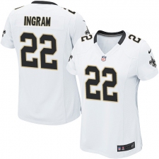 Women's Nike New Orleans Saints #22 Mark Ingram Game White NFL Jersey