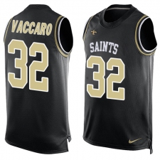 Men's Nike New Orleans Saints #32 Kenny Vaccaro Limited Black Player Name & Number Tank Top NFL Jersey