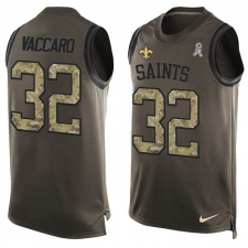 Men's Nike New Orleans Saints #32 Kenny Vaccaro Limited Green Salute to Service Tank Top NFL Jersey