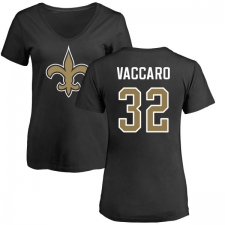 NFL Women's Nike New Orleans Saints #32 Kenny Vaccaro Black Name & Number Logo Slim Fit T-Shirt