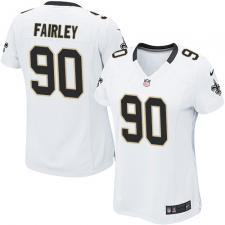 Women's Nike New Orleans Saints #90 Nick Fairley Game White NFL Jersey