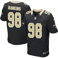 Men's Nike New Orleans Saints #98 Sheldon Rankins Black Team Color Vapor Untouchable Elite Player NFL Jersey