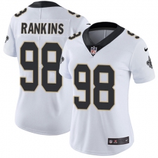 Women's Nike New Orleans Saints #98 Sheldon Rankins Elite White NFL Jersey