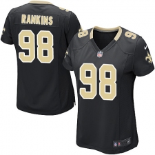 Women's Nike New Orleans Saints #98 Sheldon Rankins Game Black Team Color NFL Jersey