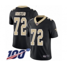 Men's New Orleans Saints #72 Terron Armstead Black Team Color Vapor Untouchable Limited Player 100th Season Football Jersey
