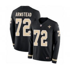 Men's Nike New Orleans Saints #72 Terron Armstead Limited Black Therma Long Sleeve NFL Jersey