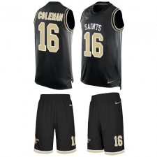 Men's Nike New Orleans Saints #16 Brandon Coleman Limited Black Tank Top Suit NFL Jersey