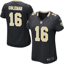 Women's Nike New Orleans Saints #16 Brandon Coleman Game Black Team Color NFL Jersey