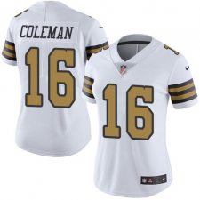 Women's Nike New Orleans Saints #16 Brandon Coleman Limited White Rush Vapor Untouchable NFL Jersey