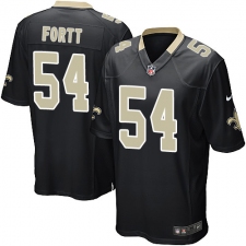 Men's Nike New Orleans Saints #54 Khairi Fortt Game Black Team Color NFL Jersey