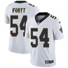 Men's Nike New Orleans Saints #54 Khairi Fortt White Vapor Untouchable Limited Player NFL Jersey
