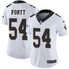 Women's Nike New Orleans Saints #54 Khairi Fortt Elite White NFL Jersey