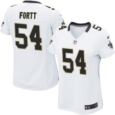 Women's Nike New Orleans Saints #54 Khairi Fortt Game White NFL Jersey