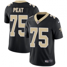 Men's Nike New Orleans Saints #75 Andrus Peat Black Team Color Vapor Untouchable Limited Player NFL Jersey
