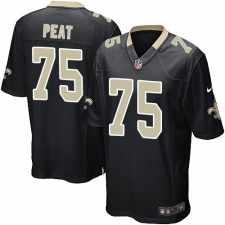 Men's Nike New Orleans Saints #75 Andrus Peat Game Black Team Color NFL Jersey