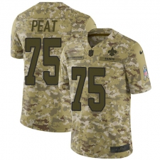 Men's Nike New Orleans Saints #75 Andrus Peat Limited Camo 2018 Salute to Service NFL Jersey