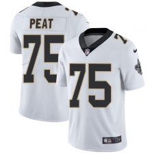 Men's Nike New Orleans Saints #75 Andrus Peat White Vapor Untouchable Limited Player NFL Jersey
