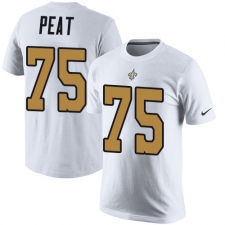 Nike New Orleans Saints #75 Andrus Peat White Rush Pride Name & Number T-Shirt