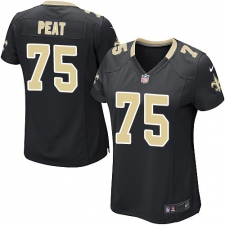 Women's Nike New Orleans Saints #75 Andrus Peat Game Black Team Color NFL Jersey