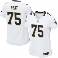 Women's Nike New Orleans Saints #75 Andrus Peat Game White NFL Jersey